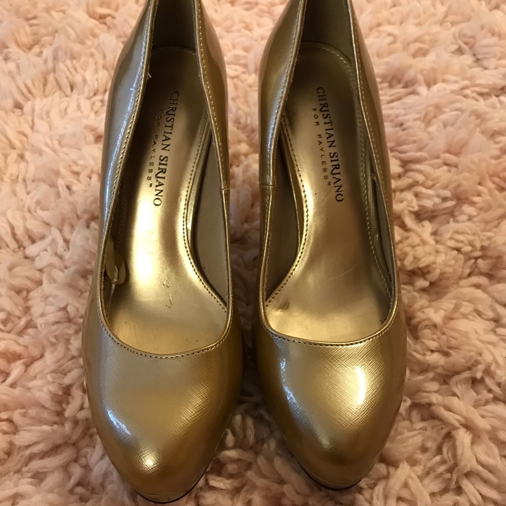 Gold high heels!